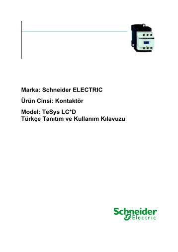 Tanıtım ve Kullanım Kılavuzu (pdf, 586 kb) - Schneider Electric
