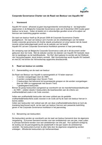 Corporate Governance Charter van de Raad van Bestuur ... - Aquafin