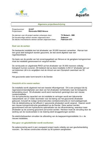 projectbeschrijving - Aquafin