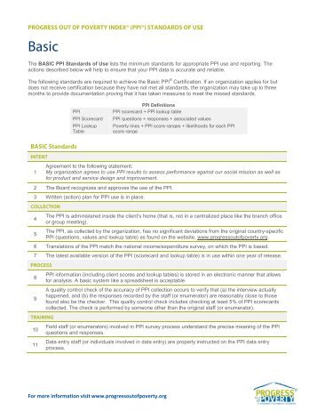 PPI Standards_Basic_1.2.pdf - Progress Out of Poverty