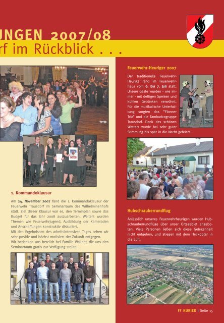 FF Kurier 2008 korr - bei der FF Trausdorf