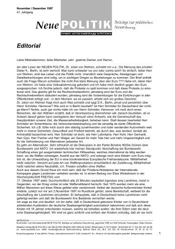 Editorial - Neue Politik