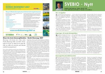 SVEBIO - Nytt - Bioenergitidningen