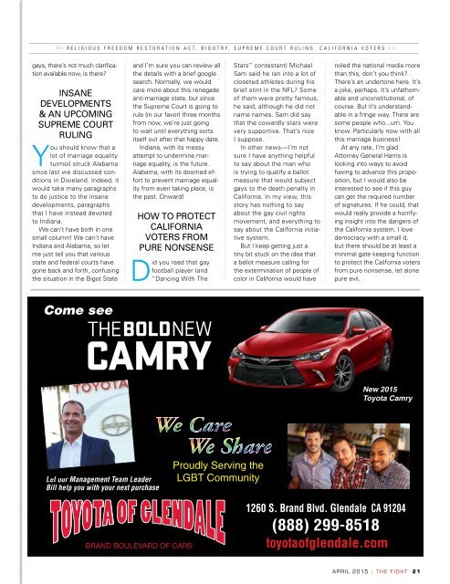 THE FIGHT SOCAL'S LGBT MONTHLY MAGAZINE APRIL 2015