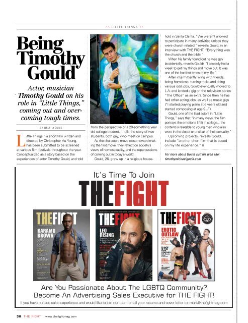 THE FIGHT SOCAL'S LGBT MONTHLY MAGAZINE APRIL 2015