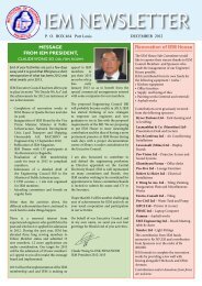 December 2012 IEM Newsletter - Institution of Engineers Mauritius