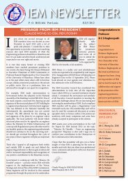 Newsletter July 2012 - Institution of Engineers Mauritius