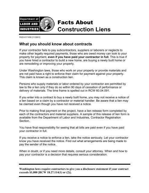 Construction Liens: What You Should Know About Contracts