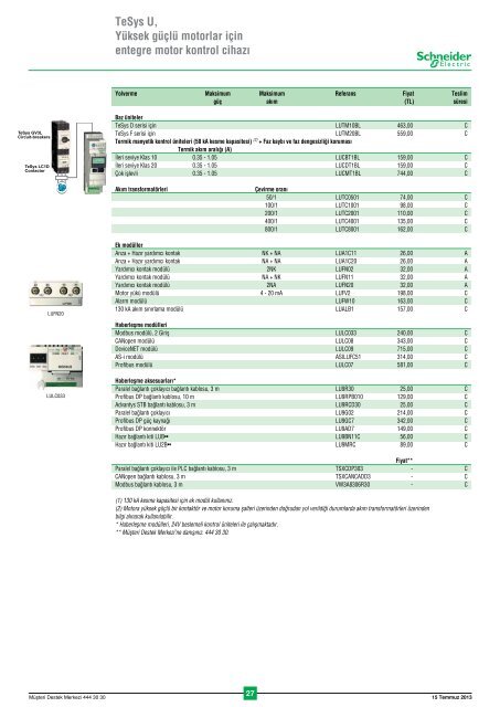 Fiyat Listesi - Schneider Electric