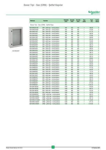 Fiyat Listesi - Schneider Electric