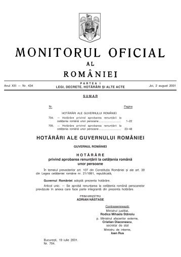 HOTâRÂ¬RI ALE GUVERNULUI ROMÂ¬NIEI