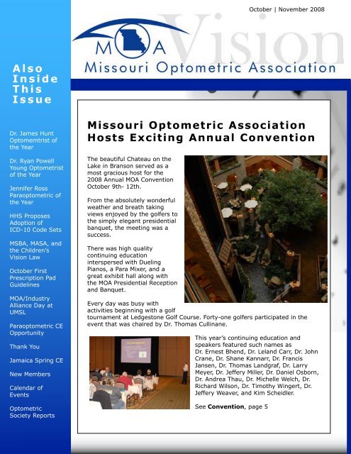 October | November - Missouri Optometric Association