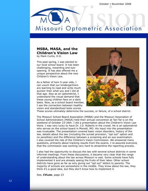 October | November - Missouri Optometric Association