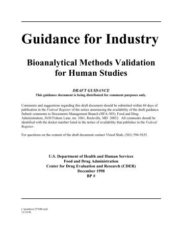 Bioanalytical Methods Validation for Human Studies - Pharmanet