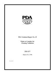 PDA Draft Technical Report No. 29 - Pharmanet