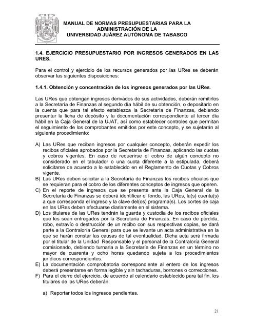 Manual de Normas Presupuestarias - Universidad JuÃ¡rez AutÃ³noma ...