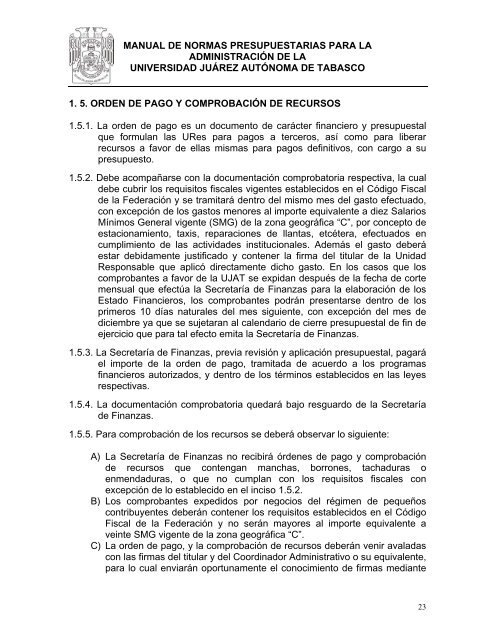 Manual de Normas Presupuestarias - Universidad JuÃ¡rez AutÃ³noma ...