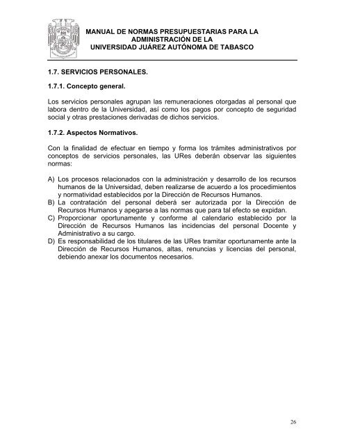 Manual de Normas Presupuestarias - Universidad JuÃ¡rez AutÃ³noma ...