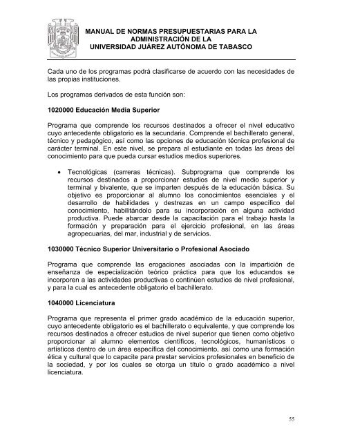 Manual de Normas Presupuestarias - Universidad JuÃ¡rez AutÃ³noma ...