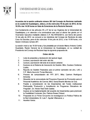 UNIVERSIDAD DE GUADALAJARA - Consejo de Rectores