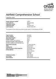 Download our Latest Ofsted Report Here - Ashfield School