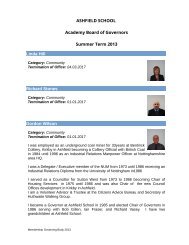 ASHFIELD SCHOOL GOVERNING BODY