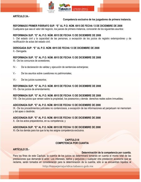 codigo de procedimientos civiles para el estado de tabasco