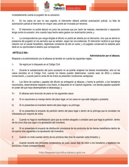 codigo de procedimientos civiles para el estado de tabasco