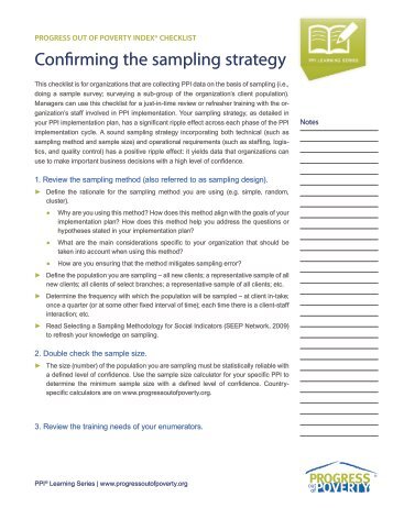 Checklist_sampling strategy 1.0.pdf - Progress Out of Poverty