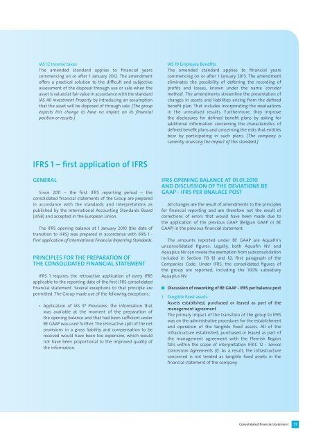 Consolidated financial statement 2011 - Aquafin