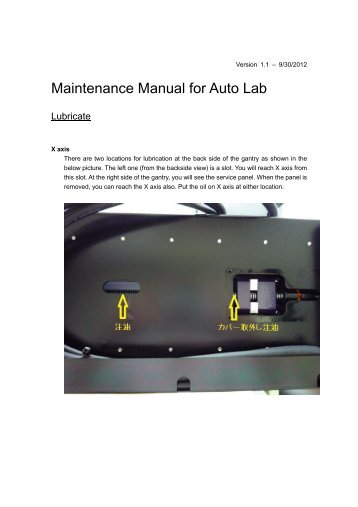 Maintenance Manual for Auto Lab - Mits