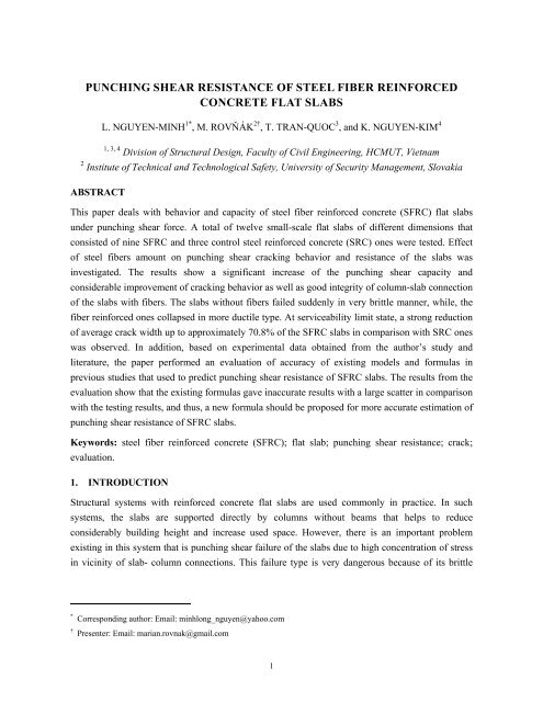 punching shear resistance of steel fiber reinforced concrete ... - BOSFA