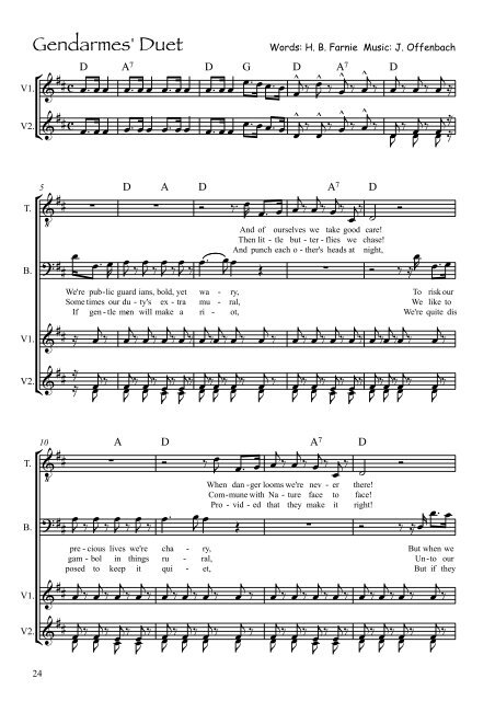 gendarmes duet sheet music gendarmes duet sheet music