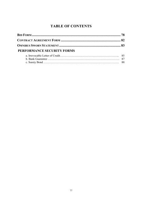 bid documents for the procurement of rice mill parts and ...