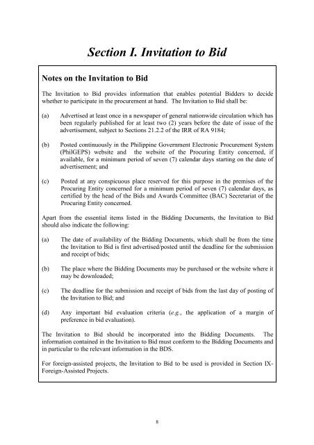 bid documents for the procurement of rice mill parts and ...