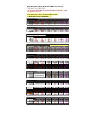 PSAA Baseball Fall 2013 - Master Game & Practice Schedule