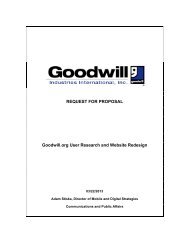 Request for Proposal (RFP) - Goodwill Industries International