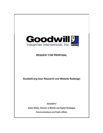 Request for Proposal (RFP) - Goodwill Industries International