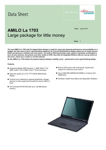 AMILO La 1703 Large package for little money - Fujitsu