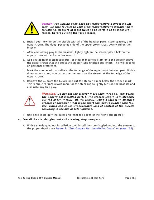 2009 Fox Racing Shox Owner's Manual - Bike-Components