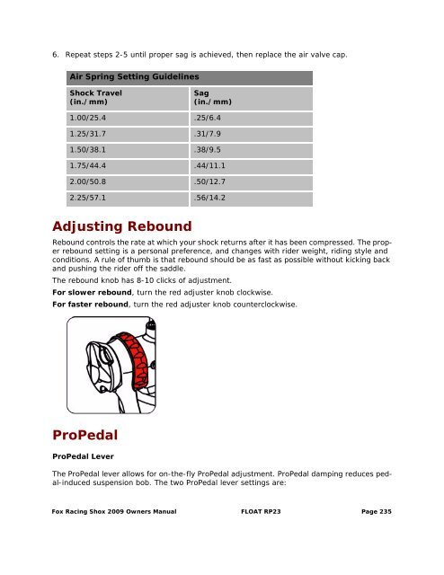 2009 Fox Racing Shox Owner's Manual - Bike-Components