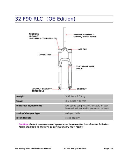 2009 Fox Racing Shox Owner's Manual - Bike-Components