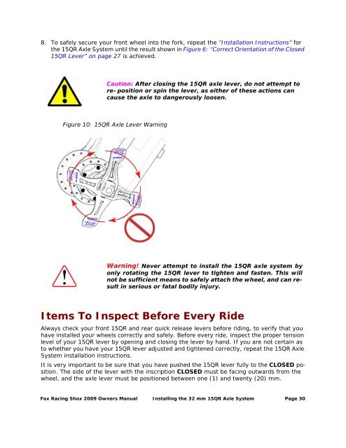 2009 Fox Racing Shox Owner's Manual - Bike-Components