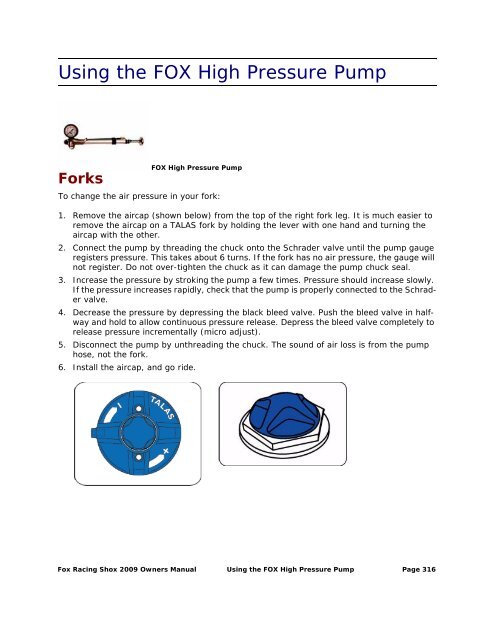 2009 Fox Racing Shox Owner's Manual - Bike-Components