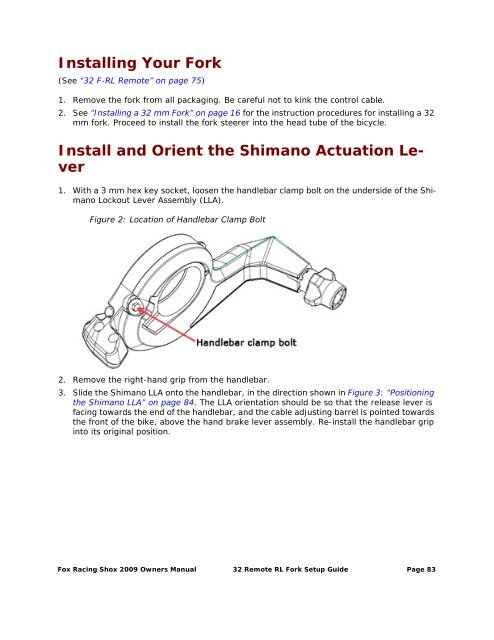 2009 Fox Racing Shox Owner's Manual - Bike-Components