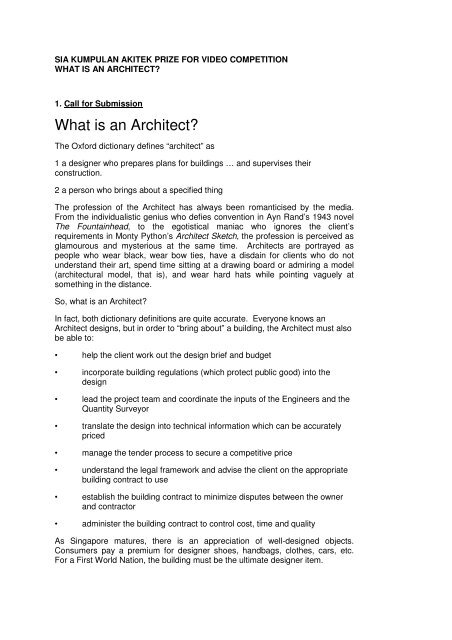 What Is An Architect Apex Singapore Institute Of Architects