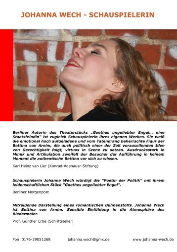 JOHANNA WECH - SCHAUSPIELERIN - Actorscut.com