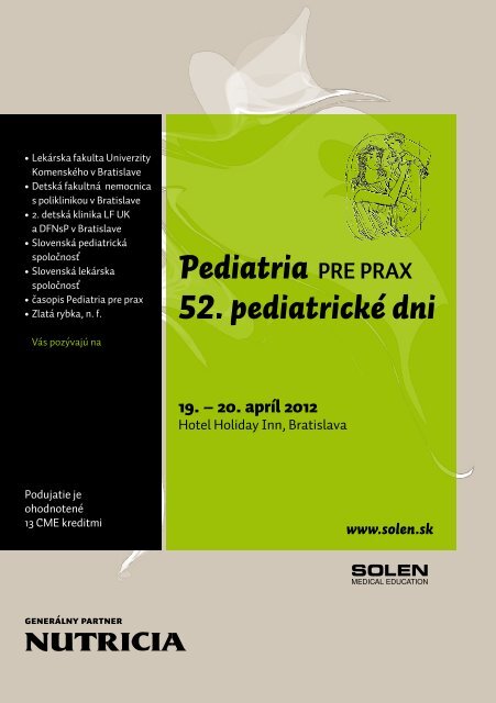 Pediatria PRE PRAX 52. pediatrickÃ© dni - Solen