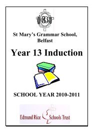 Year 13 Induction - St Mary's Christian Brothers'