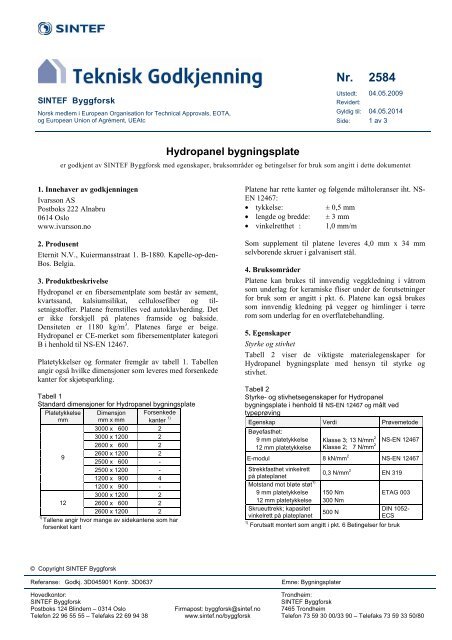 Hydropanel - Tepo